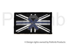 Thin Blue Line Police In Our Hearts Union Jack Hook Fastener Backed Patch Badge