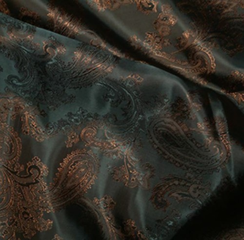 Paisley Jacquard Tappezzeria Poliviscosa Tessuto Fodera Bicolore 31 Colori - Foto 17 di 52