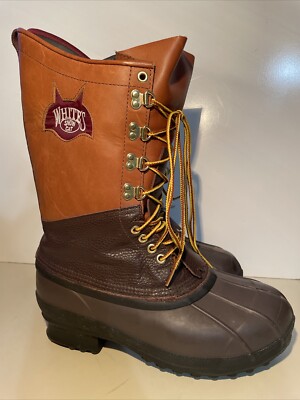 スキー WhiteCat White's Boots Men's 10 Snow Cat Leather Rubber Outdoor Hunting