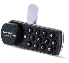 Combi Cam 7910-K10-HRH-BLK   Electronic Cabinet Lock Black Finish