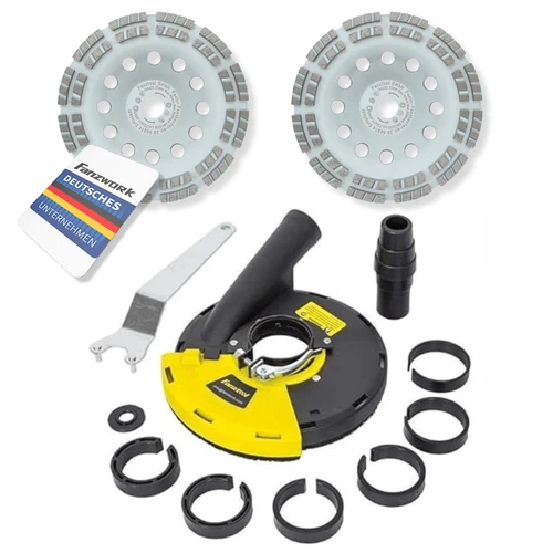 Absaughaube für Winkelschleifer + 2 x 180 mm Diamantschleiftopf PROFI QUALITÄT 