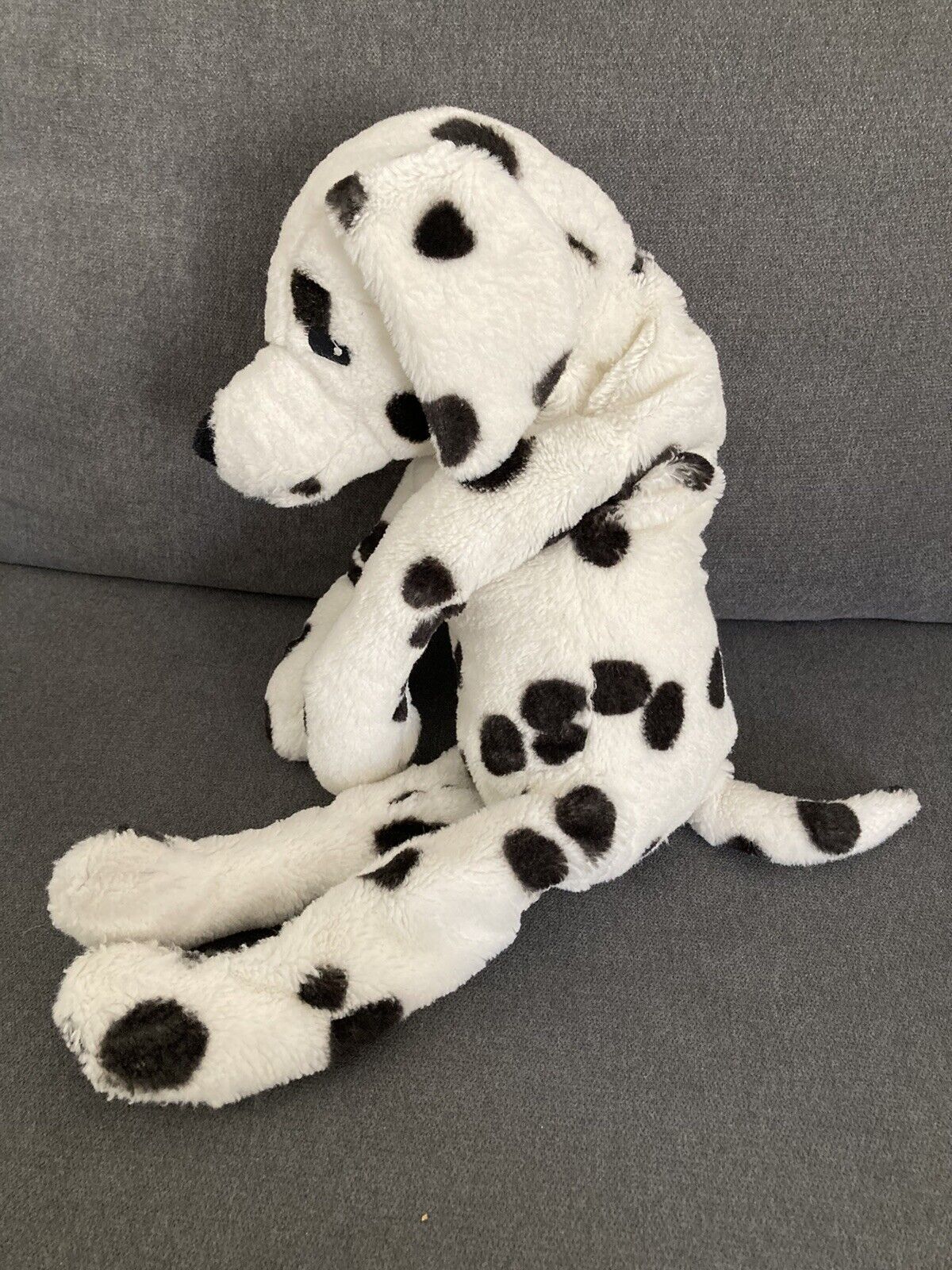 Doudou Peluche chien Dalmatien Blanc taches Noires IKEA 38 cm chez vous des  demain