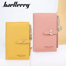 Women Small Leather Wallet RFID Blocking Credit Card Holder Mini Bifold Purse US