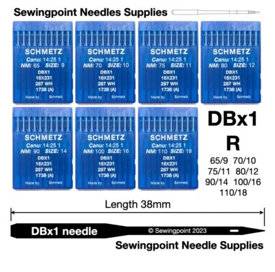 Schmetz Industrial Sewing Machine Needles DBx1 R 16x231 287WH 1738 All Sizes UK
