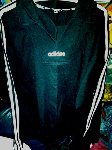 Vintage Adidas 1990er Jahre schwarz Bohrer Training Top