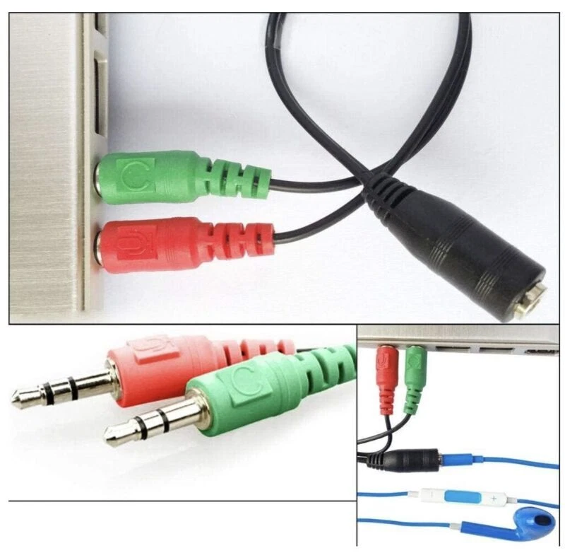 3.5mm Female to 2 Male Jack Plug Headphone Mic Stereo Audio Y Splitter Cable - Image 4 of 4