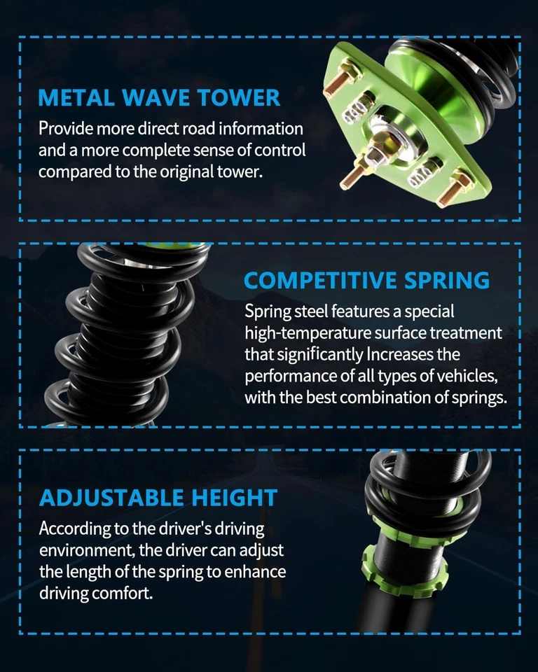 Coilovers Suspension Struts For 2002-2007 Impreza WRX GDA 2003-2008 Forester - Изображение 4 из 4