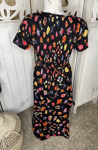 Vintage Positive Attitude Bright Floral Cocktail Y2K Summer Maxi Dress Size 6 - Picture 3 of 4
