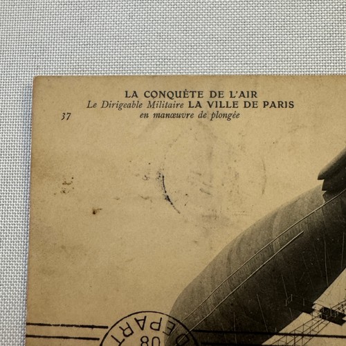 Vintage Military Zeppelin Airship Dirigible Postcard Post Card Paris French - Picture 7 of 9