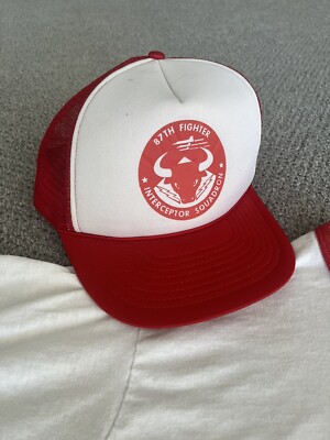 ★87MM★ Mmlg WE 87 RINGER HFT EVERY WHITE vintage single stitch ringer tee and hat. US airforce. 87th