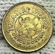 1982 CHUCK E CHEESE TOKEN BRASS die crack error Pizza Time Theatre Showbiz CEC