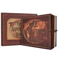 180 Pages Our Adventure Book Scrapbook Photo Album Retro Embossed Letter Leather