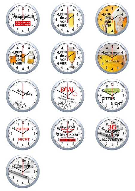 Reloj de pared motivo divertido - Sin cerveza antes de cuatro, no importa, dirección de la institución, no temblor, etc.