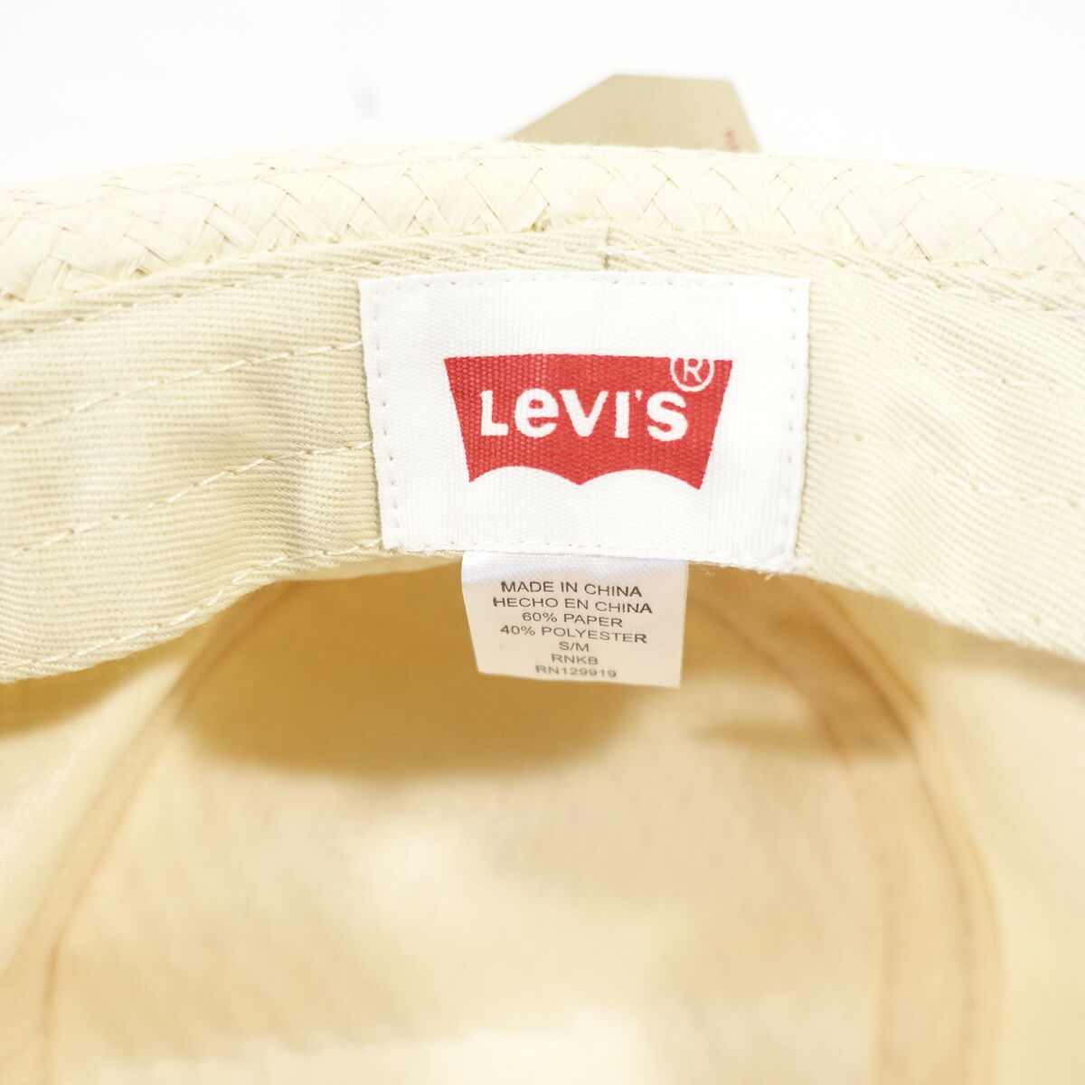LEVI'S非売品キャンドル LEVIS SMALL-MEDIUM LIGHT BEIGE BLACK PAPER FEDORA HAT MENS