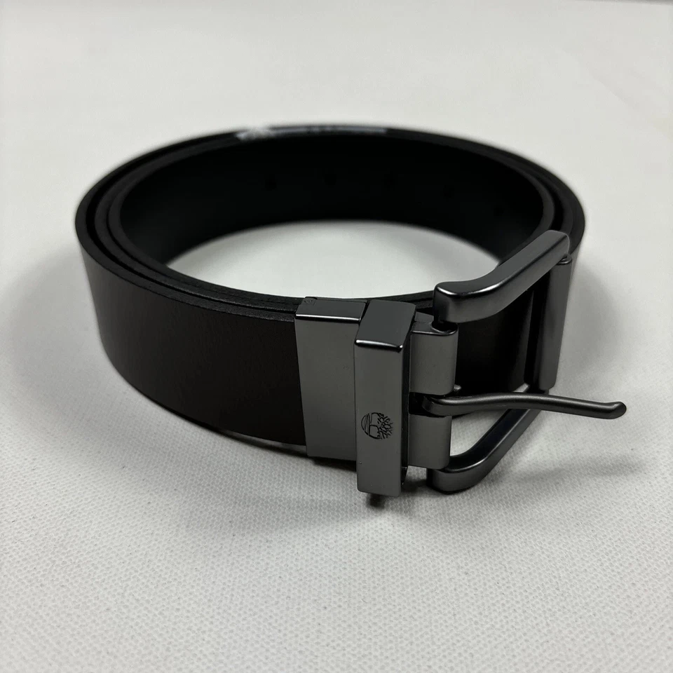 Timberland Cinturón de Cuero Reversible, Negro a Marrón 48" Foto 4 de 4