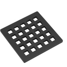 3.75 Inch Square Shower Drain Cover 5mm Thick Floor Drain Square Grille Black