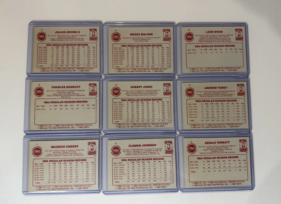 Philadelphia 76ers 1985-86 STAR Basketball Complete Team Set  Barkley  - Image 2 of 2