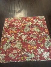 Pottery Barn Floral Euro Quilted Pillow Sham Cover  Reversible