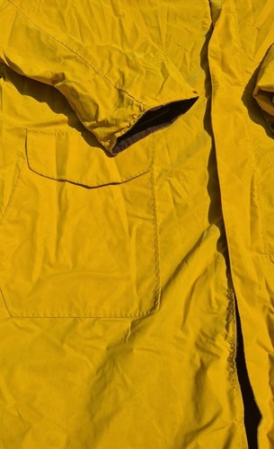 Vintage Marlboro Reversible Rain Coat Duster Rancher Jacket Yellow/Brown Sz XL - Picture 4 of 14