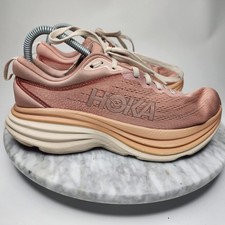 Hoka One One Bondi 8 Sandstone Cream Running Shoes Women's Size 8.5B 1127952SNC