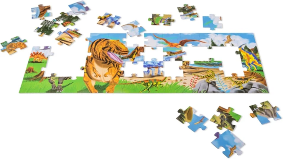 Melissa and Doug Land of Dinosaurs Floor Puzzle 48 Pc Jumbo Jigsaw for Ages 3 + - Image 4 of 4