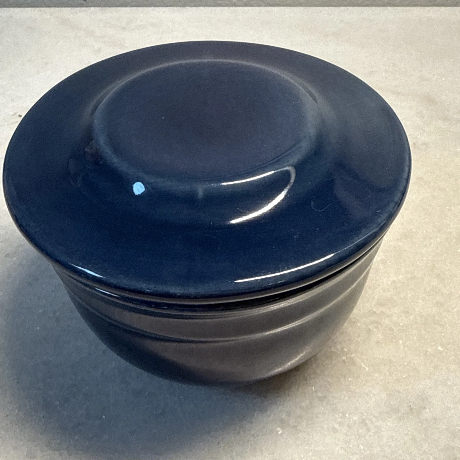 Emile Henry Cobalt Blue Butter Bell Pot Keeper Ceramic France Model 86.10