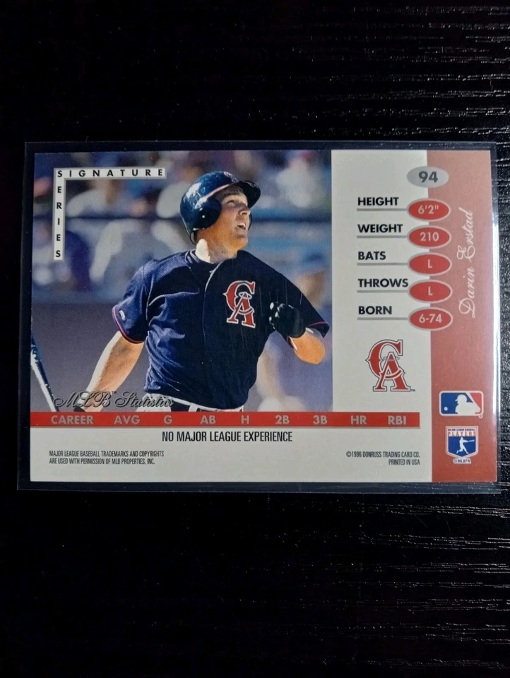 1996 Leaf Signature Series - Darin Erstad #94 (RC) - Image 3 of 4