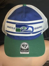 NICE Throwback Retro 47 Brand Seattle Seahawks Mesh Snapback Trucker Hat 90s NFL