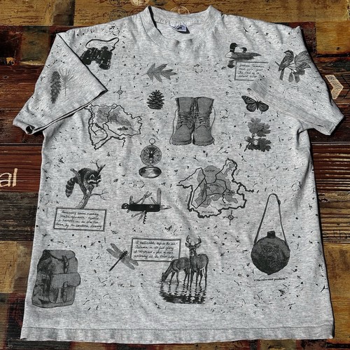 1994 Relevant Products All Over Print T-Shirt Outdoor Camping Gr. XL Vintage