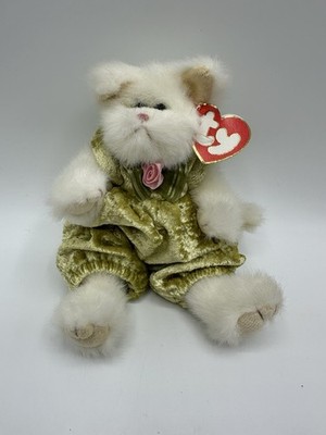 Vintage 1993 Ty Attic Treasures Katrina Feline Fine 8'' Plush Cat Green Outfit