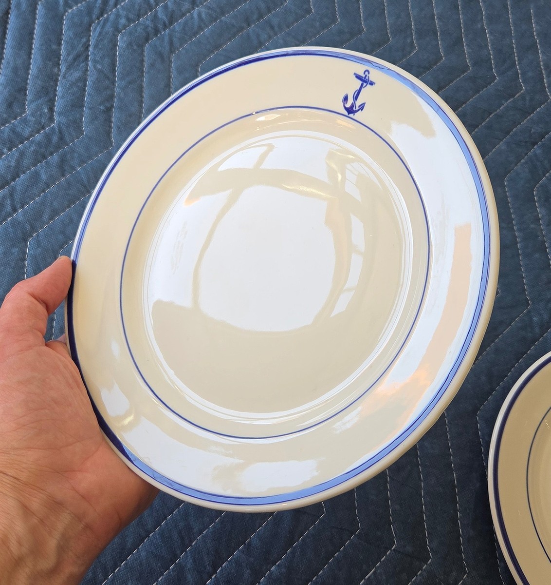 2x SHENANGO Restaurant China Plate - US NAVY Mess - 9