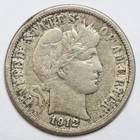 1912-D 10c Barber Silver Dime - RAW - Nice Coin / Detail - Toned