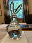 Blenko 76F Bunny Rabbit Figurine Hand Blown Art Glass In Crystal Vintage