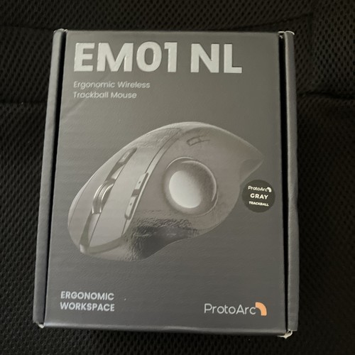 ProtoArc Wireless Trackball Mouse, EM01 NL Ergonomic Bluetooth Rollerball Thumb