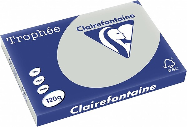 Clairefontaine TrophéE Stahlgrau 1274C 120G/M² DIN-A3 250 Blatt Farbiges Papier-image