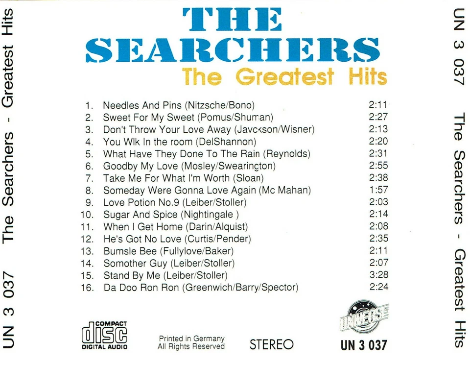 (CD) The Searchers – Greatest Hits - Needles And Pins, Sweets For My Sweet - Bild 2 von 2