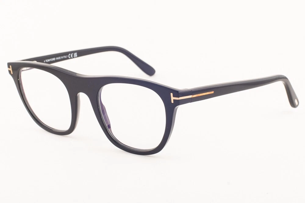Tom Ford 5895 001 Shiny Black Eyeglasses + Brown Gradient Clip TF5895 001 51mm