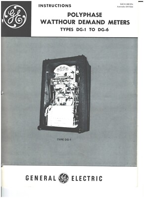 General Electric manuals on Watthour meters