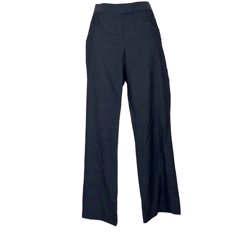 Stella McCartney 40 US 4 100% Wool Dress Pants Gray Zipper Pockets Wide Leg