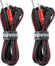 AUVON 2 X TENS Unit Electrode Lead Wires, Premium Lead Wires with Soft TPE Mater
