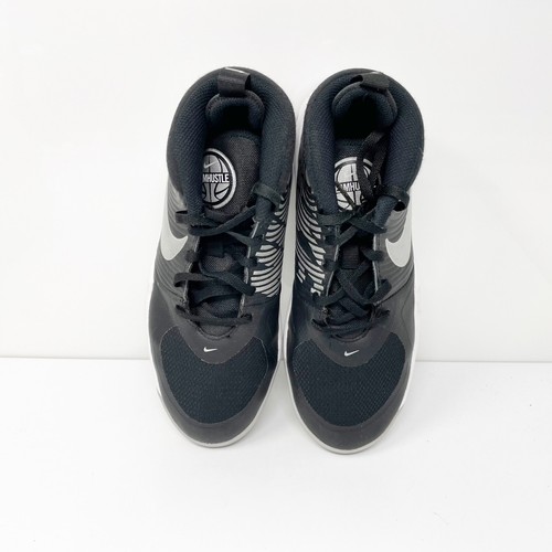 Nike Boys Team Hustle D9 AQ4224-001 Black Basketball Shoes Sneakers Size 6Y - 第 12/12 張圖片