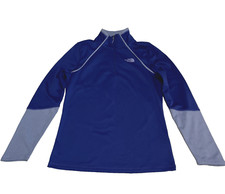 The North Face 1/4 Zip Mock Neck Pullover Top Blue Long Sleeve Women's Size M