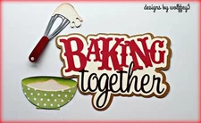 CRAFTECAFE BAKING KID TITLE paper piecing premade scrapbook page diecut WOLFFEY5