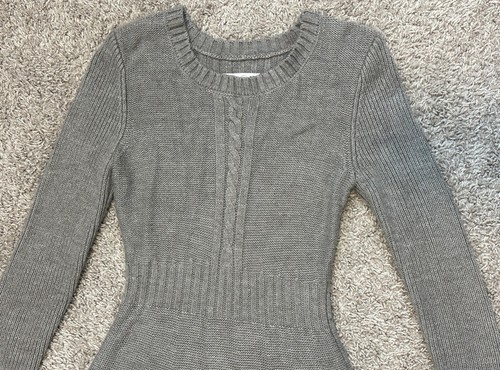 Jessica Simpson Women's Crew Sweater Dress Gray Us Size S - Picture 3 of 6