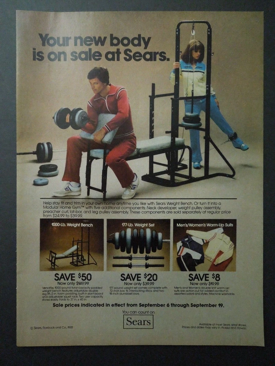 1981 SEARS Modular Home Gym Magazine Ad Your New Body Is On Sale At Sears