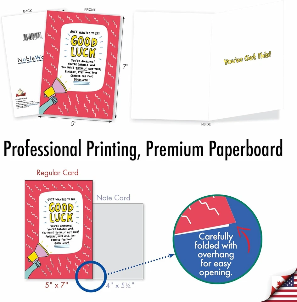 - Divertida tarjeta de felicitación de buena suerte con sobre de 5 X 7 pulgadas (1 tarjeta) tienes esta C Foto 3 de 4