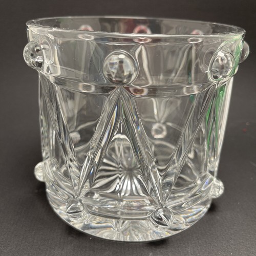 Bohemian Lead Crystal Drum Bowl Serving Dish Planter Made in Czech Republic - Picture 8 of 10