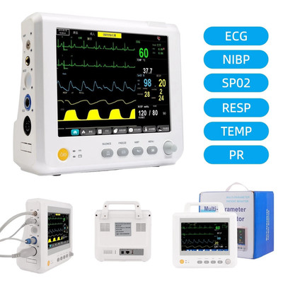 8'' Handheld Portable Patient Monitor Vital Signs ECG TEMP Multi-parameter