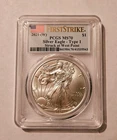 2021 W $1 Silver American Eagle T 1- PCGS MS70 First Strike American Flag Label