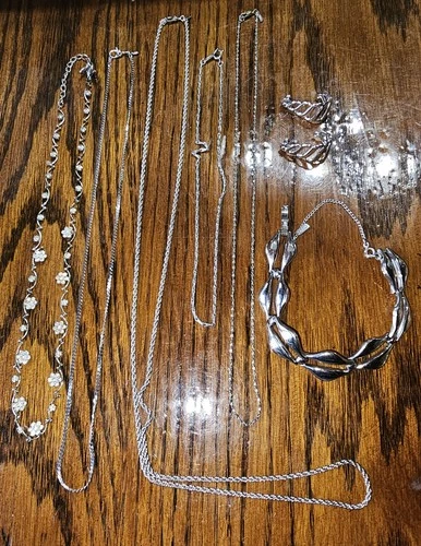 #1 Monet Silver Tone Jewelry Lot, Vintage To Modern Costume